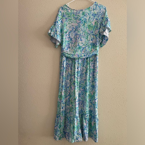 NWT Lilly Pulitzer Women’s Medium Juliet Ruffle Midi Dress - Picture 6 of 15